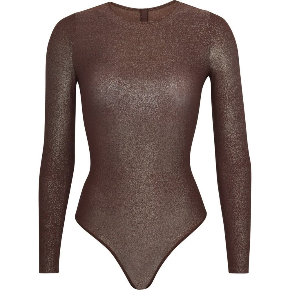 Skims Shimmer Long Sleeve Bodysuit